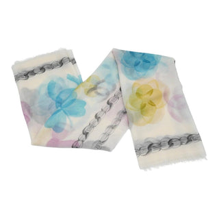 CHANEL | Camellia Pastel CC Semi-Sheer Scarf