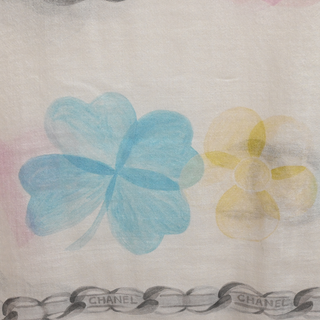 CHANEL | Camellia Pastel CC Semi-Sheer Scarf