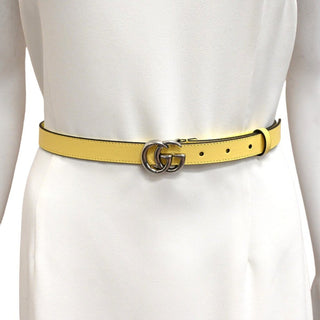 GUCCI | GG Marmont Light Yellow Thin Belt