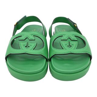 GUCCI | Chunky Green Leather GG Sandals
