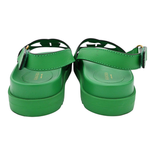 GUCCI | Chunky Green Leather GG Sandals