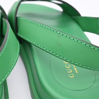 GUCCI | Chunky Green Leather GG Sandals
