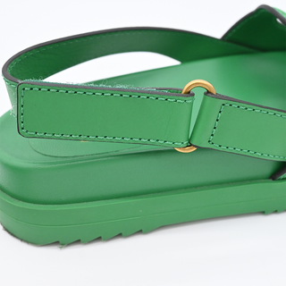 GUCCI | Chunky Green Leather GG Sandals