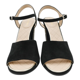 CHANEL | Black Suede Block Heels