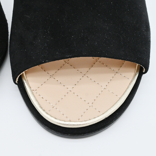 CHANEL | Black Suede Block Heels