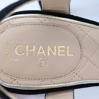 CHANEL | Black Suede Block Heels