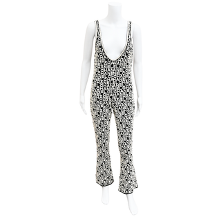 CHANEL | Logo Jacquard Plunge Neck Jumpsuit