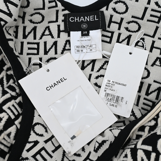 CHANEL | Logo Jacquard Plunge Neck Jumpsuit