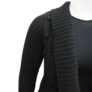 VALENTINO | Black Wool-Blend Knit Cardigan