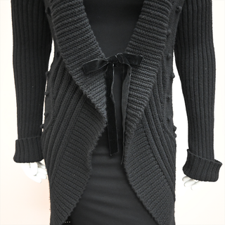 VALENTINO | Black Wool-Blend Knit Cardigan