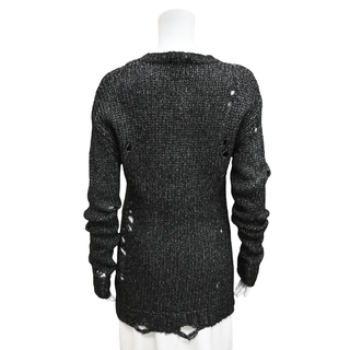 R13 | Black Distressed Knit Sweater