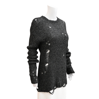 R13 | Black Distressed Knit Sweater