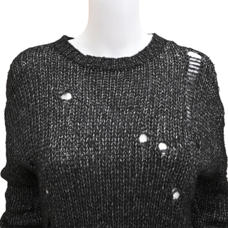 R13 | Black Distressed Knit Sweater