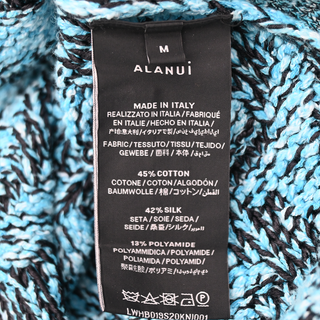 ALANUI | Blue & Black Fringed Knit Cardigan