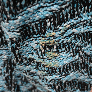 ALANUI | Blue & Black Fringed Knit Cardigan