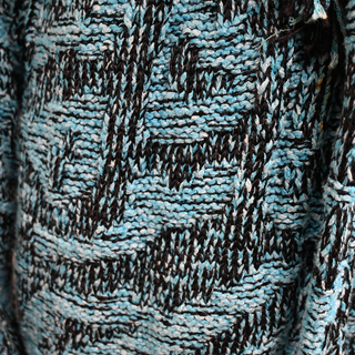 ALANUI | Blue & Black Fringed Knit Cardigan