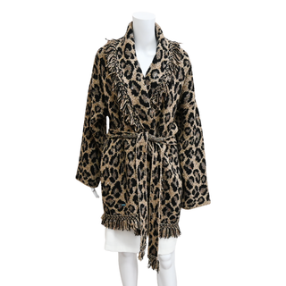 ALANUI | Brown Animal Knit Wool-Blend Cardigan