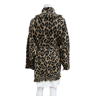 ALANUI | Brown Animal Knit Wool-Blend Cardigan