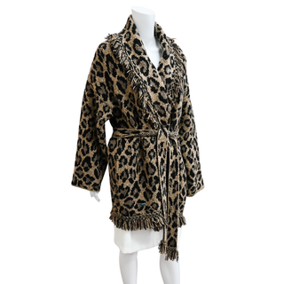 ALANUI | Brown Animal Knit Wool-Blend Cardigan