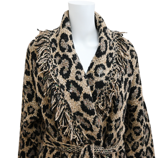 ALANUI | Brown Animal Knit Wool-Blend Cardigan