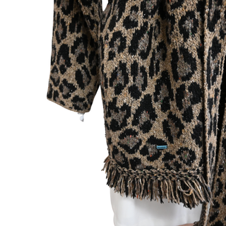 ALANUI | Brown Animal Knit Wool-Blend Cardigan