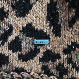 ALANUI | Brown Animal Knit Wool-Blend Cardigan