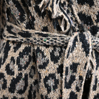 ALANUI | Brown Animal Knit Wool-Blend Cardigan