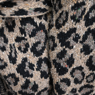 ALANUI | Brown Animal Knit Wool-Blend Cardigan