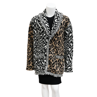 ALANUI | Colorblock Animal Knit Wool-Blend Cardigan