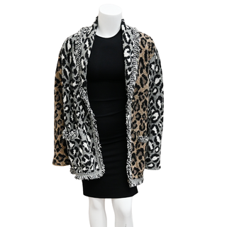 ALANUI | Colorblock Animal Knit Wool-Blend Cardigan