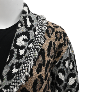 ALANUI | Colorblock Animal Knit Wool-Blend Cardigan