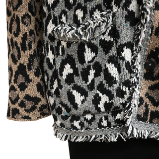 ALANUI | Colorblock Animal Knit Wool-Blend Cardigan