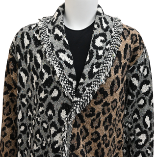 ALANUI | Colorblock Animal Knit Wool-Blend Cardigan