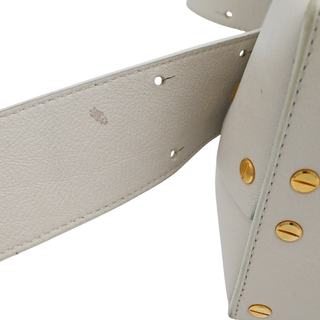 YUZEFI | Off-White Leather Dinky Bag