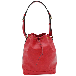LOUIS VUITTON | Red Noe Epi Leather Bucket Bag