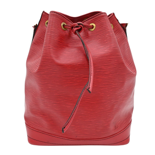 LOUIS VUITTON | Red Noe Epi Leather Bucket Bag