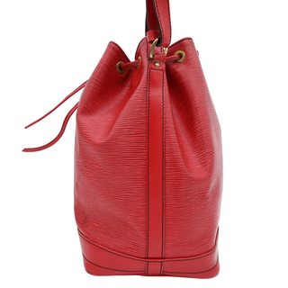 LOUIS VUITTON | Red Noe Epi Leather Bucket Bag