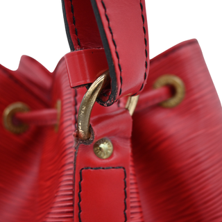 LOUIS VUITTON | Red Noe Epi Leather Bucket Bag