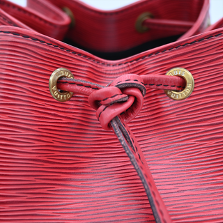 LOUIS VUITTON | Red Noe Epi Leather Bucket Bag