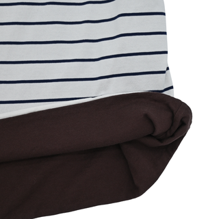 MIU MIU | Striped Cotton Logo Patch T-Shirt