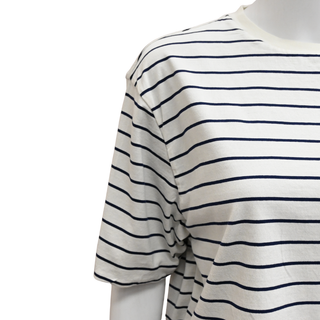MIU MIU | Striped Cotton Logo Patch T-Shirt