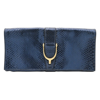 GUCCI | Blue Python Soft Stirrup Clutch