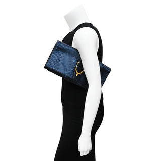 GUCCI | Blue Python Soft Stirrup Clutch