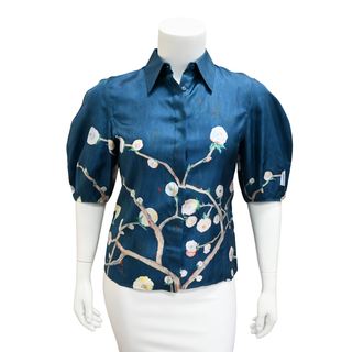 GABRIELA HEARST | Sansi Blue Floral Silk Top
