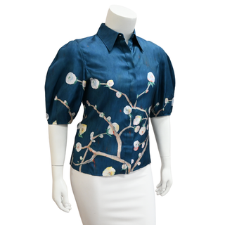 GABRIELA HEARST | Sansi Blue Floral Silk Top