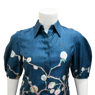 GABRIELA HEARST | Sansi Blue Floral Silk Top