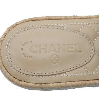 CHANEL | Black Suede Woven Espadrille Mules