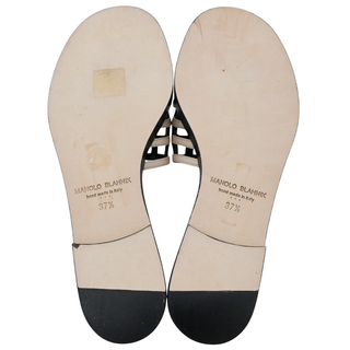 MANOLO BLAHNIK | Soromu Brown & Cream Slide Sandals