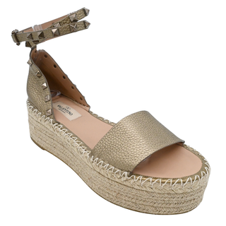 VALENTINO GARAVANI | Metallic Rockstud Espadrille Platforms