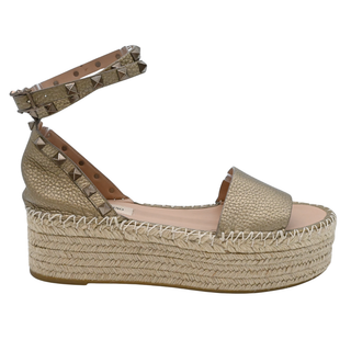 VALENTINO GARAVANI | Metallic Rockstud Espadrille Platforms
